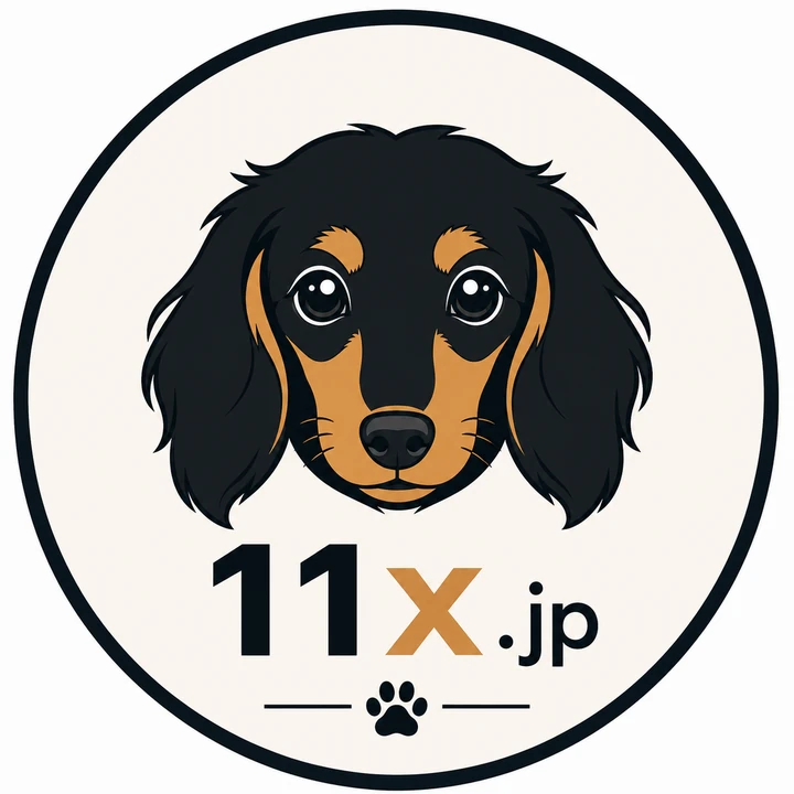 11x.jp 看板犬モカのロゴ